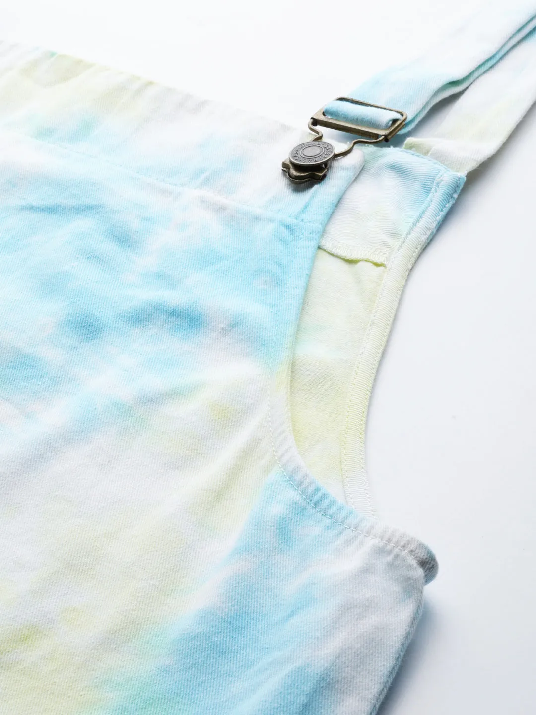 Yellow & Blue Tie-Dye Pinafore Dress