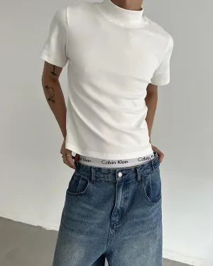 Zhou Solid Color Cropped T-Shirt